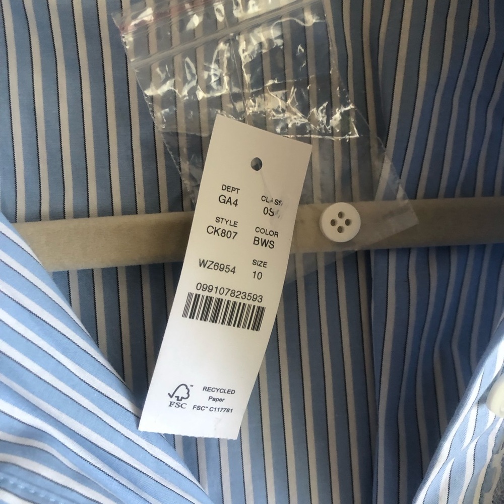 NWT J Crew wren lace trim shirt dress in stripe - Picture 7 of 8